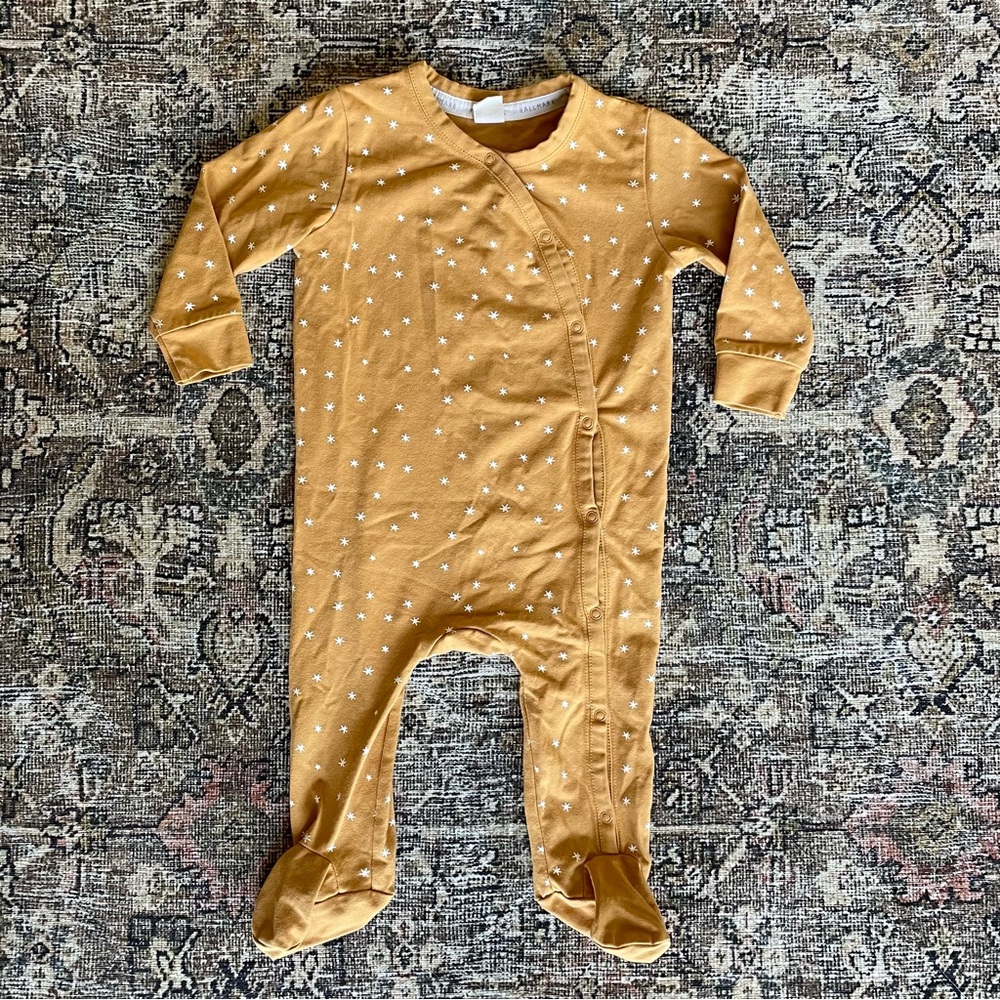 Hallmark Baby Starlight One Piece Footie Jumpsuit in Mustard - 6-9 Months